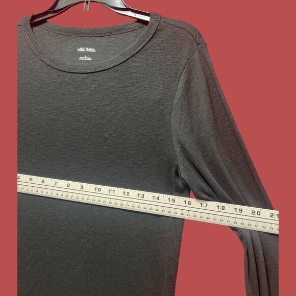 Wild Fable - Women's Long Sleeve Crew Neck T-Shirt - Black - Large - Picture 3 of 13